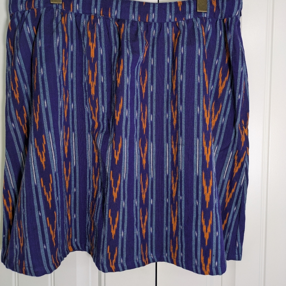 Mata Traders SzXL IKAT Pattern HandLoom Weave Mini Skirt